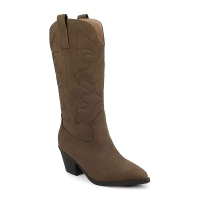 Journee Collection Womens Chantry Stacked Heel Dress Boots