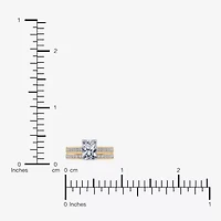 (G / Vs2-Si1) Womens 1 1/2 CT. T.W. Lab Grown White Diamond 10K Gold Rectangular Side Stone Bridal Set