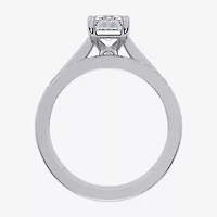 G / Vs2-Si1) Womens 1 1/2 CT. T.W. Lab Grown White Diamond 10K Gold Rectangular Side Stone Bridal Set