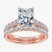 (G-H / Vs2-Si1) Womens 2 1/2 CT. T.W. Lab Grown White Diamond 14K Gold Side Stone Bridal Set