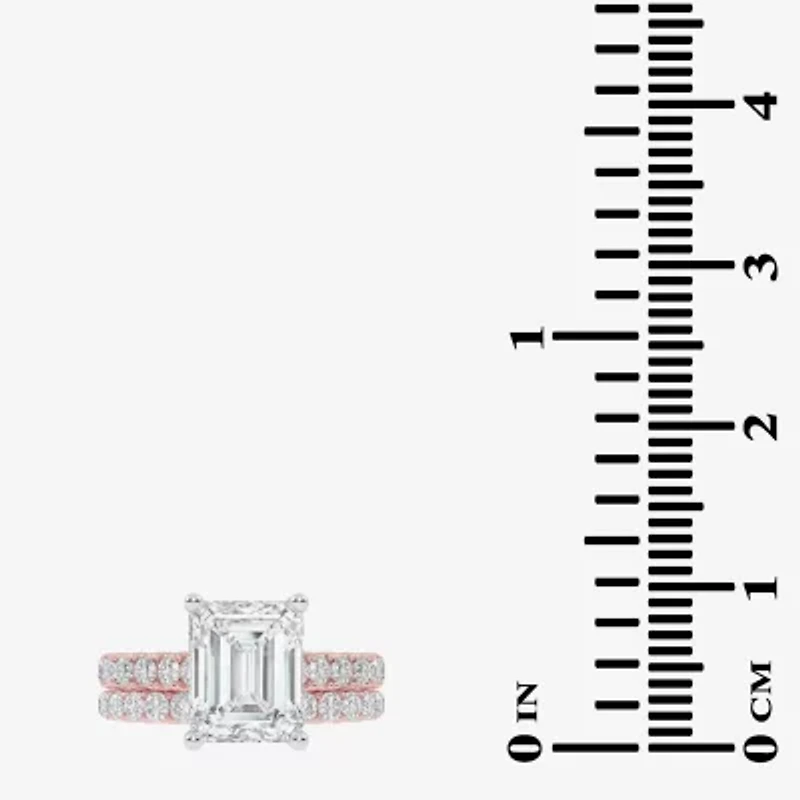 (G-H / Vs2-Si1) Womens 4 CT. T.W. Lab Grown White Diamond 14K Gold Side Stone Bridal Set