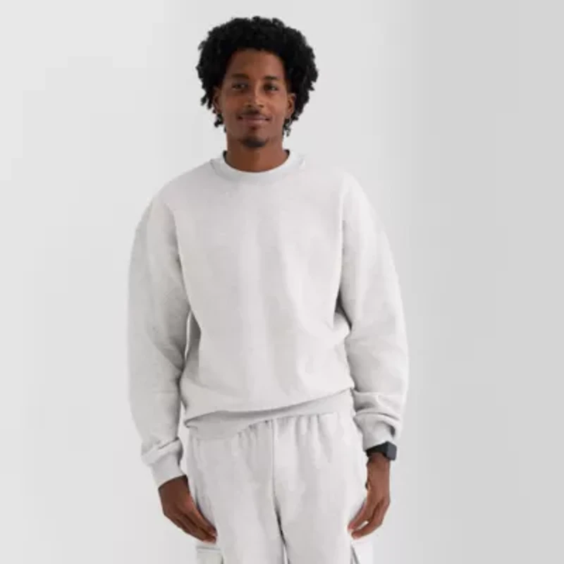Xersion Cotton Fleece Mens Crew Neck Long Sleeve Sweatshirt