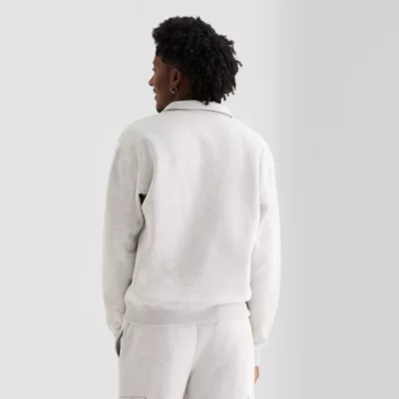 Xersion Cotton Fleece Mens Mock Neck Long Sleeve Active Quarter-Zip Pullover