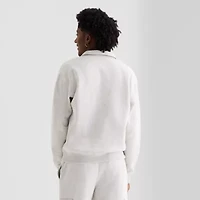 Xersion Cotton Fleece Mens Mock Neck Long Sleeve Active Quarter-Zip Pullover