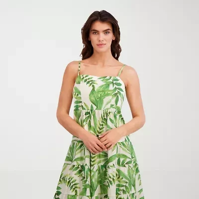 London Times Womens Sleeveless Floral Fit + Flare Dress