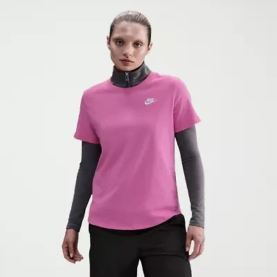 Nike Club Womens Crew Neck Short Sleeve Active T-Shirt