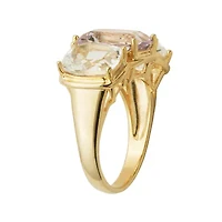 Color-Enhanced Pink & White Quartz Ring