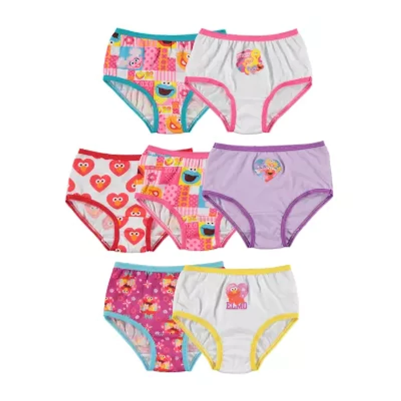 Toddler Girls Sesame Street 7 Pack Brief Panty Tgup4362