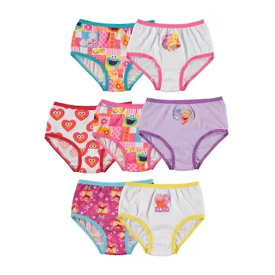 Toddler Girls Sesame Street 7 Pack Brief Panty Tgup4362
