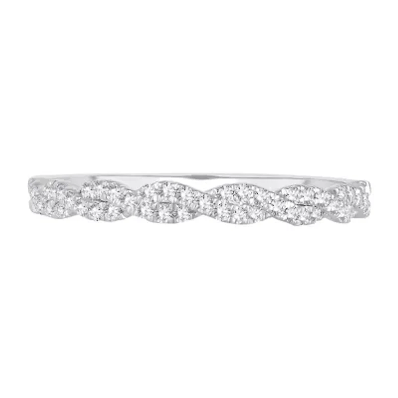 Signature By Modern Bride Womens 1/5 CT. Natural White Diamond 10K Gold Anniversary Wedding Band