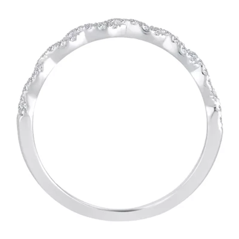 Signature By Modern Bride Womens 1/5 CT. Natural White Diamond 10K Gold Anniversary Wedding Band
