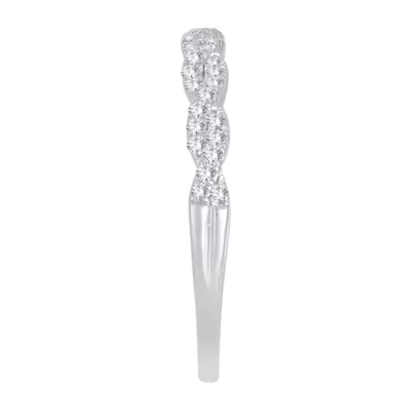 Signature By Modern Bride Womens 1/5 CT. Natural White Diamond 10K Gold Anniversary Wedding Band