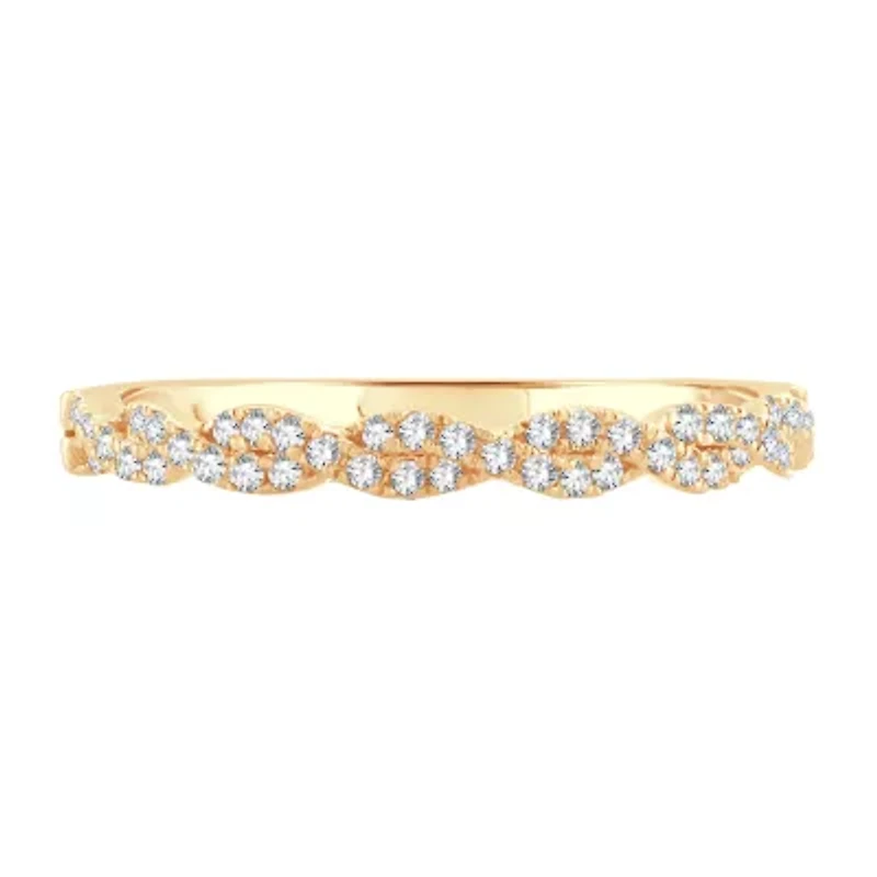 Womens 1/5 CT. Natural White Diamond 10K Gold Wedding Band