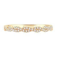 Womens 1/5 CT. Natural White Diamond 10K Gold Wedding Band