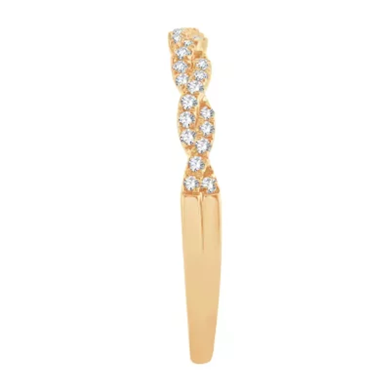 Womens 1/5 CT. Natural White Diamond 10K Gold Wedding Band