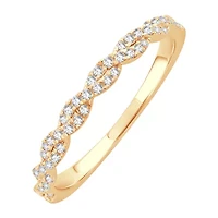 Womens 1/5 CT. Natural White Diamond 10K Gold Wedding Band