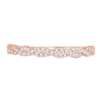 Womens 1/5 CT. Natural White Diamond 10K Rose Gold Wedding Band
