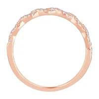 Womens 1/5 CT. Natural White Diamond 10K Rose Gold Wedding Band