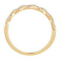 Womens 1/5 CT. Natural White Diamond 10K Gold Wedding Band