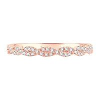 Womens 1/5 CT. Natural White Diamond 10K Rose Gold Wedding Band