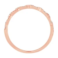 Womens 1/5 CT. Natural White Diamond 10K Rose Gold Wedding Band