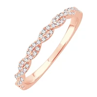Womens 1/5 CT. Natural White Diamond 10K Rose Gold Wedding Band