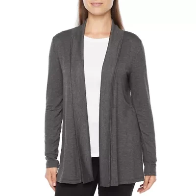 Liz Claiborne Womens Long Sleeve Open Front Cardigan