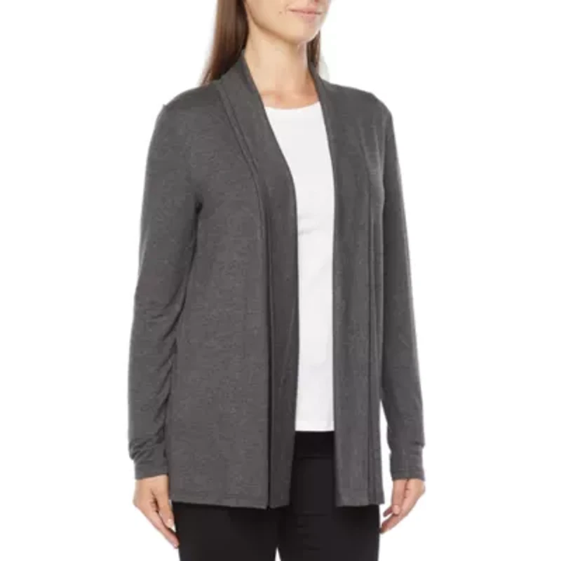 Liz Claiborne Womens Long Sleeve Open Front Cardigan