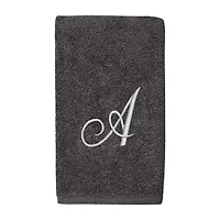 Avanti Premier Script Monogram Granite/Silver Bath Towel Collection
