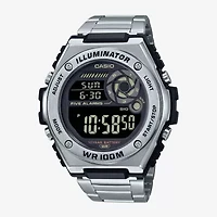 Casio Mens Silver Tone Stainless Steel Bracelet Watch Mwd100hd-1bv