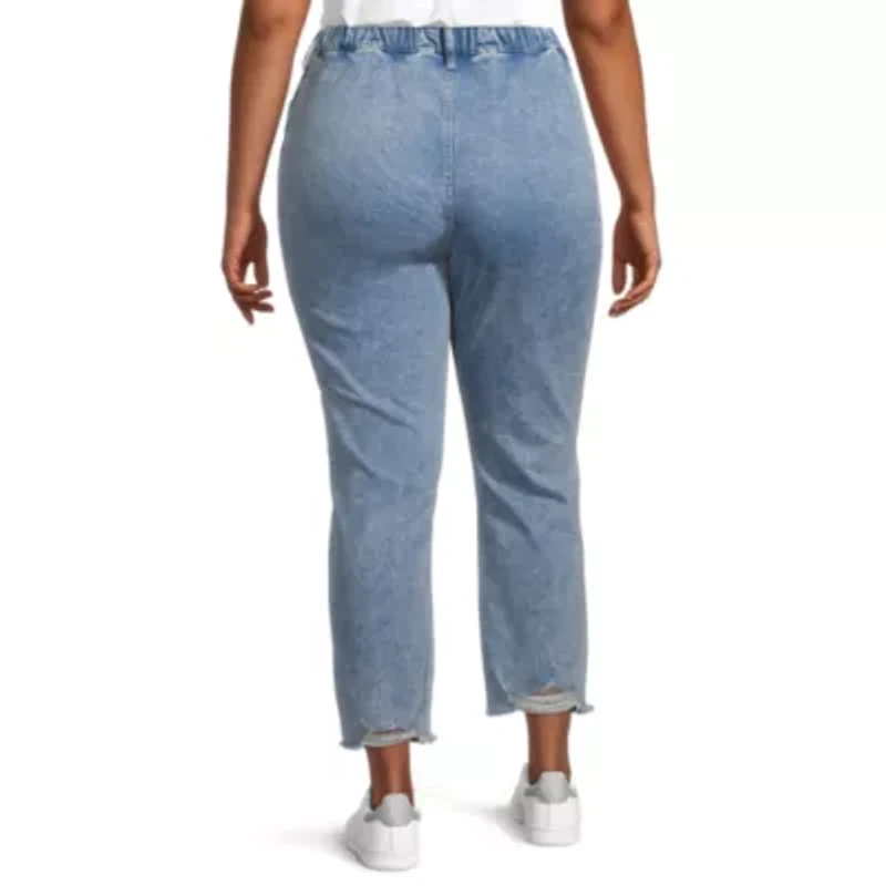 a.n.a Plus Womens High Rise Adaptive Slim Straight Leg Jean