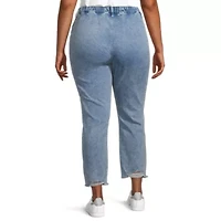 a.n.a Plus Womens High Rise Adaptive Slim Straight Leg Jean
