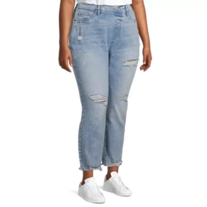 a.n.a Plus Womens High Rise Adaptive Slim Straight Leg Jean