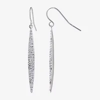 Sparkle Allure Womens Crystal Pure Silver Over Brass Oblong Drop Earrings