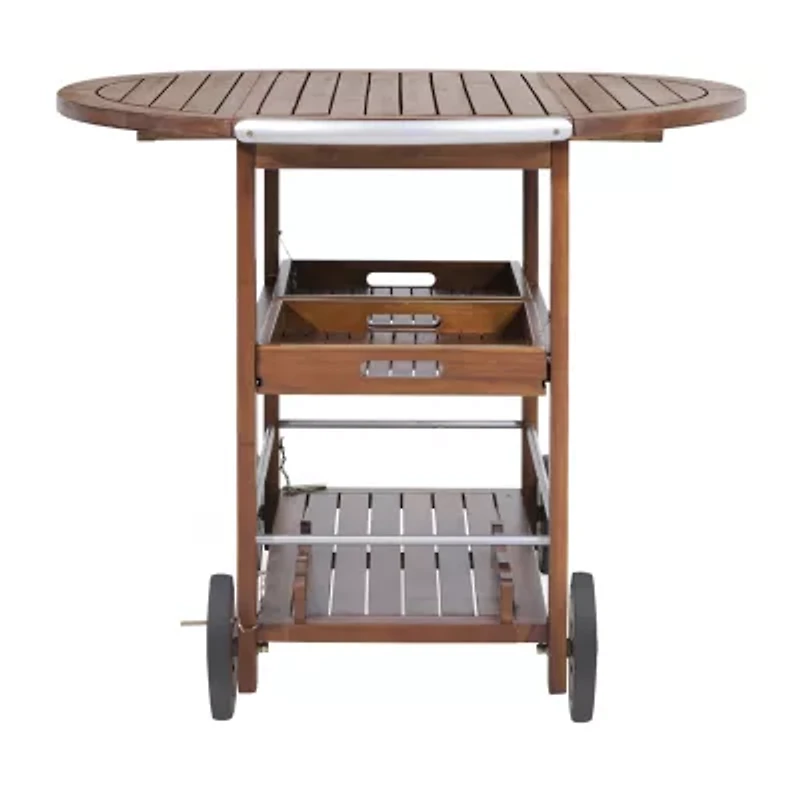 Cynthia Wood-Top Serving Cart