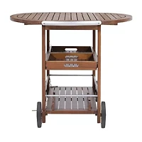 Cynthia Wood-Top Serving Cart