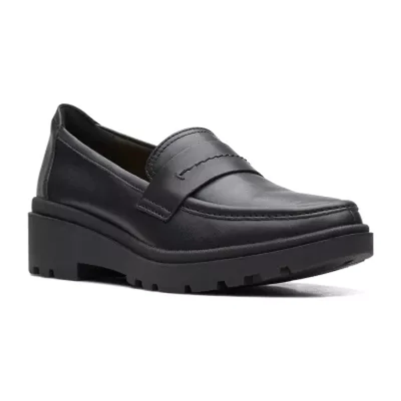 Clarks Call Ease Womens Moc Closed Toe Loafers