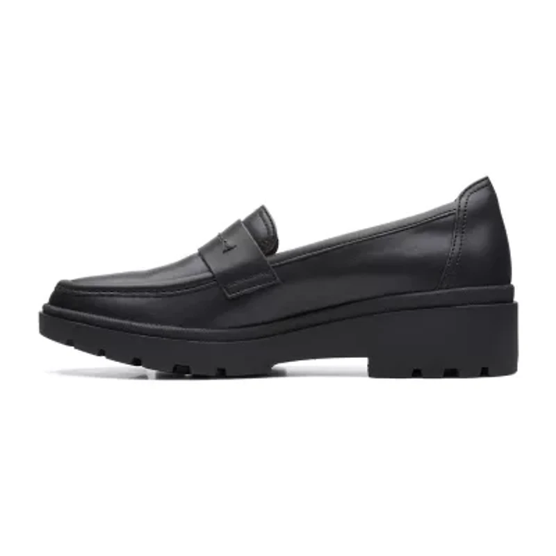 Clarks Call Ease Womens Moc Closed Toe Loafers