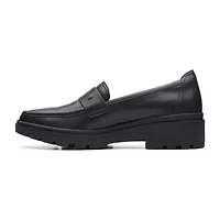 Clarks Call Ease Womens Moc Closed Toe Loafers