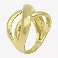 Sparkle Allure Open Wrap Womens 4MM 14K Gold Over Brass Crossover Band