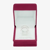 Sparkle Allure Womens 20MM Crystal Pure Silver Over Brass Crossover Band