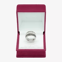 Sparkle Allure Antique Twist Womens 6.5MM Crystal Pure Silver Over Brass Band