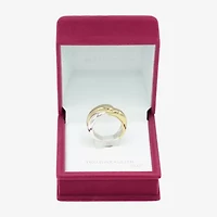 Sparkle Allure Womens 4.5MM 14K Gold Over Brass Pure Silver Crossover Band