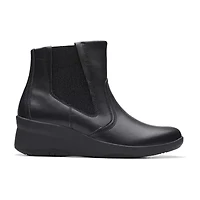Clarks Womens Sttyn Rae Wedge Heel Booties