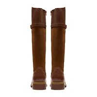 Clarks Womens Maye Carly Stacked Heel Riding Boots