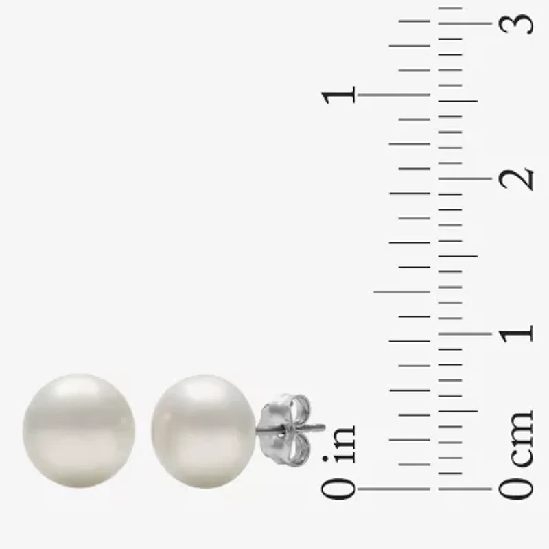 Cultured Freshwater Pearl and Crystal Sterling Silver 8-pr. Stud Earring Set