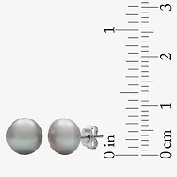 Cultured Freshwater Pearl and Crystal Sterling Silver 8-pr. Stud Earring Set
