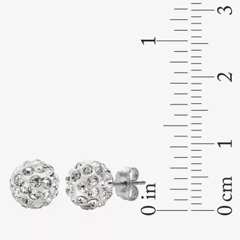 Cultured Freshwater Pearl and Crystal Sterling Silver 8-pr. Stud Earring Set