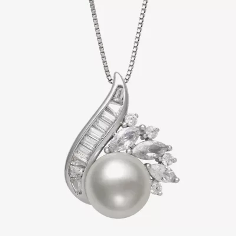 Womens White Cultured Freshwater Pearl Sterling Silver Marquise 2-pc. Jewelry Set