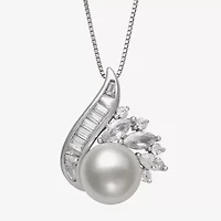 Womens White Cultured Freshwater Pearl Sterling Silver Marquise 2-pc. Jewelry Set